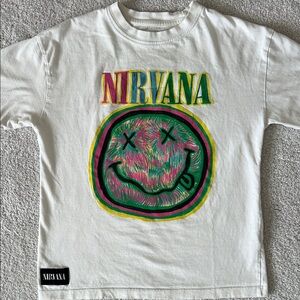 Zara Nirvana Nevermind Kids White Graphic T-Shirt